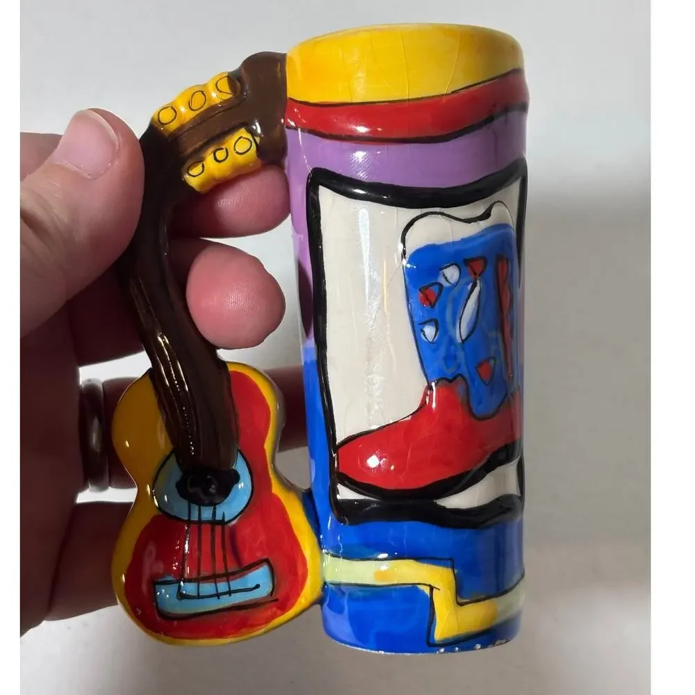 Austin Texas Country Western Hand-Painted Ceramic Novelty Shot Glass / Mini Mug